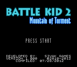 Battle Kid 2 - Mountain Of Torment (Homebrew) — Title screen